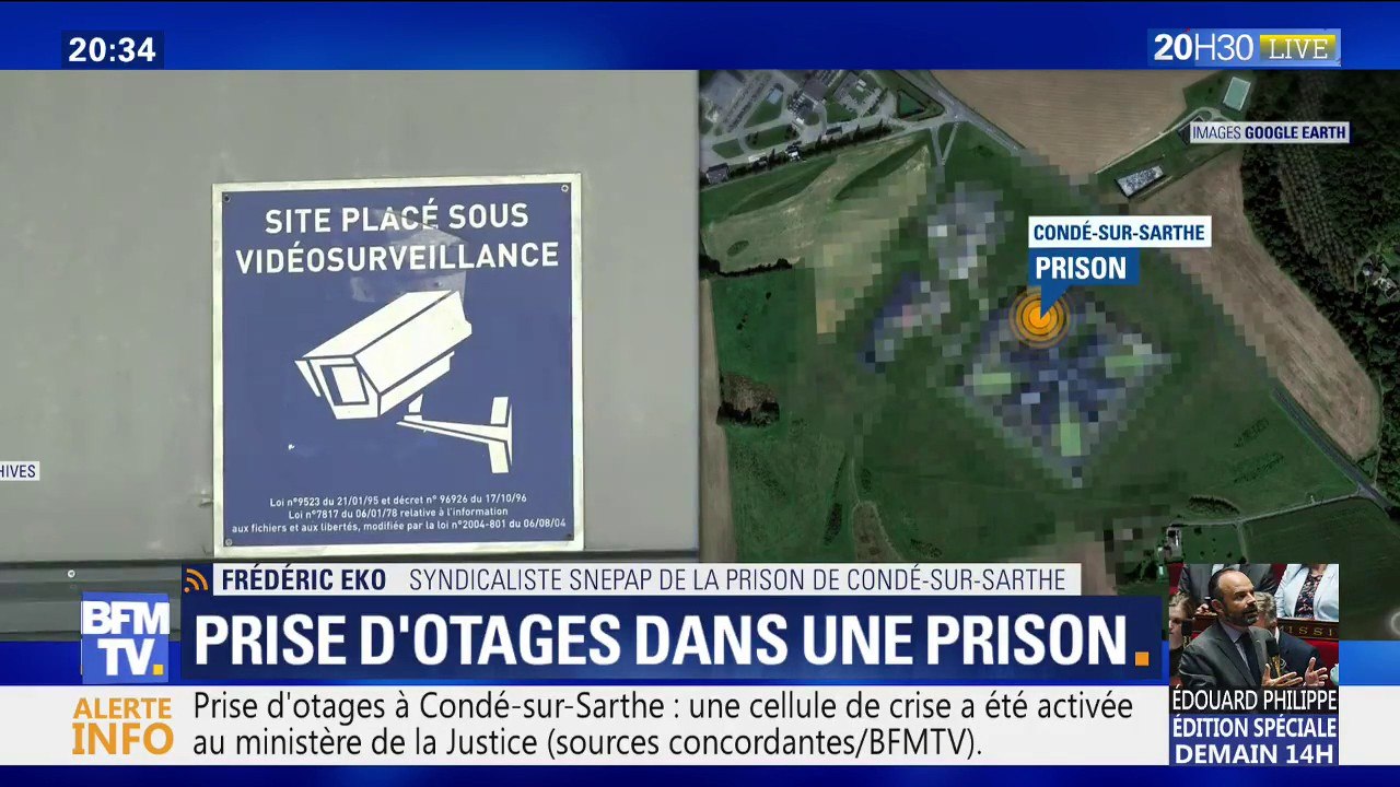 La prise d'otage à Condé-sur Sarthe a eu lieu "au moment du repas" d'après Frédéric Eko, syndicaliste de la prison