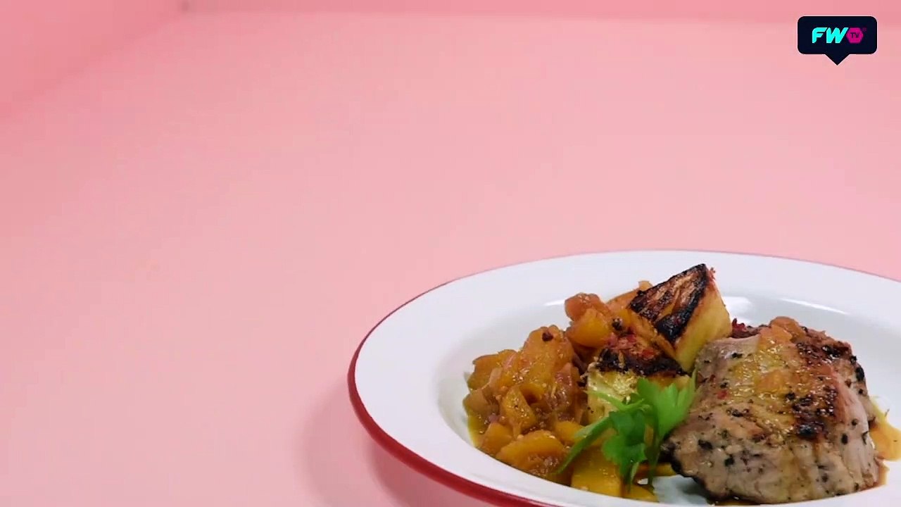 Solomillo de cerdo con chutney de mango