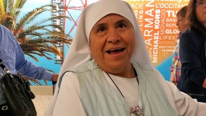 Virgin Mary wheeled around LAX