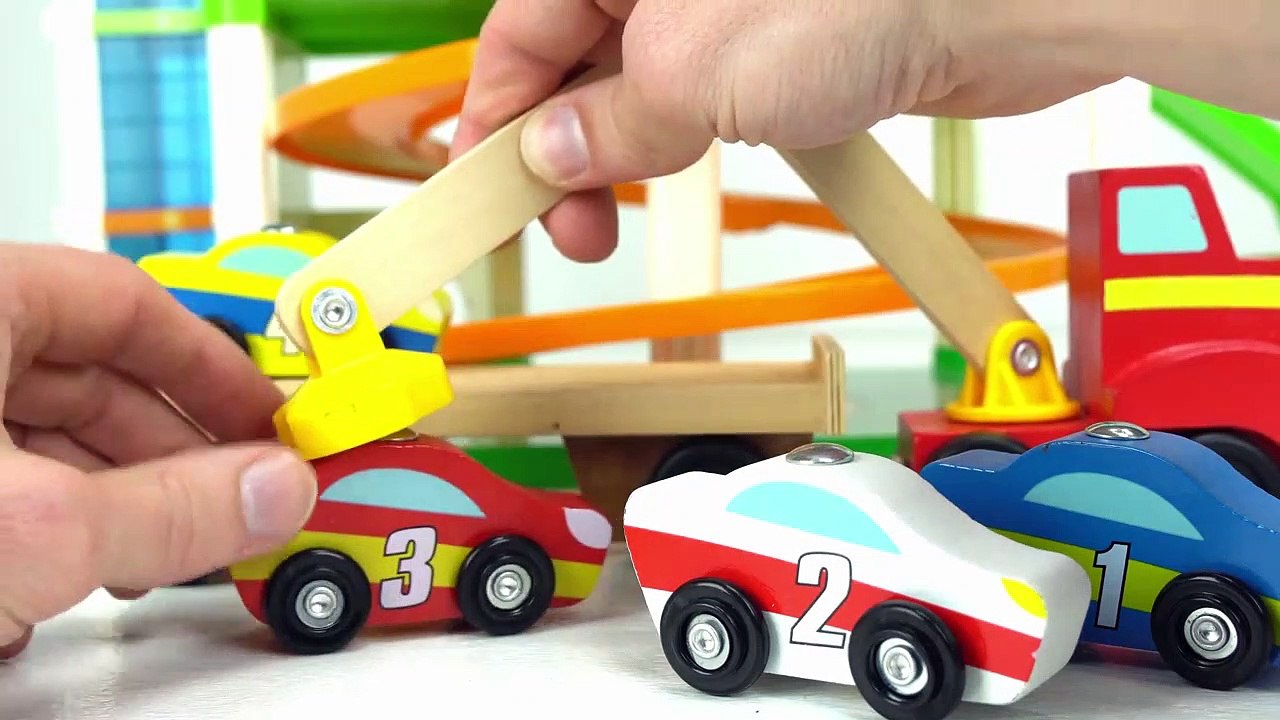 Learn Colors and Counting with Wooden Cars and Surprise Toys!