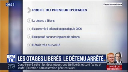 Download Video: Condé-sur-Sarthe: le détenu en était à sa 6e prise d'otage depuis 2006