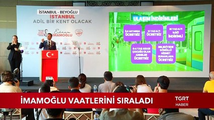 İmamoğlu Vaatlerini Sıraladı