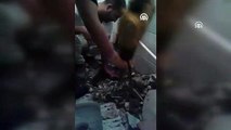 Su borusuna sıkışan bebek kedi kurtarıldı