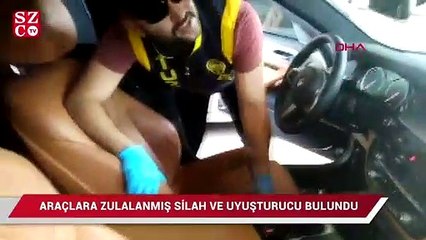 Araçlara zulalanmış silah ve uyuşturucu böyle bulundu