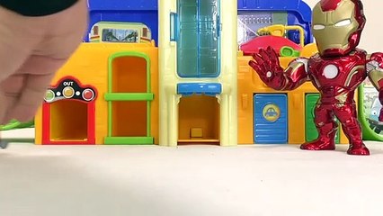 Thomas Wooden Toys & Chuggington Iron Man vs Giant Sneak Monster Story for Children