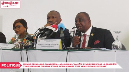Affaire orpaillage clandestin…, Adjoumani : "La Côte d’Ivoire n’est pas la propriété d’une personne ou d’une ethnie, nous sommes tous venus de quelque part"