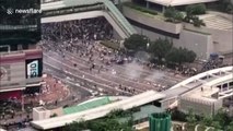 Hong Kong police fire tear gas into crowd of protesters