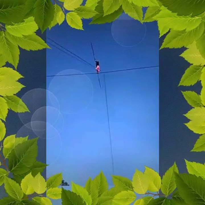Man running on rope