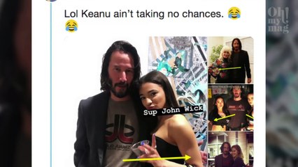 Detalhe em fotos de Keanu Reeves com mulheres viraliza na internet
