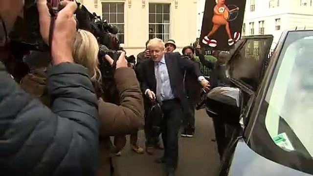 Carrie Symonds arrives at Boris Johnson’s campaign launch