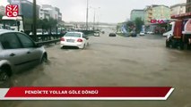 Pendik’te yoğun yağış! Araçlar mahsur kaldı