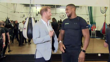 Prince Harry meets Anthony Joshua at sports project launch