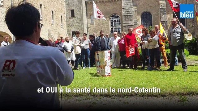 Manifestation contre l'Agence Régionale de Santé à l'hôpital de Valognes