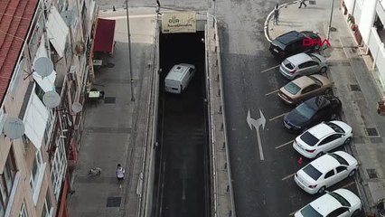 PENDİK'TE SU BASAN ALT GEÇİDİN HAVADAN GÖRÜNTÜLERİ