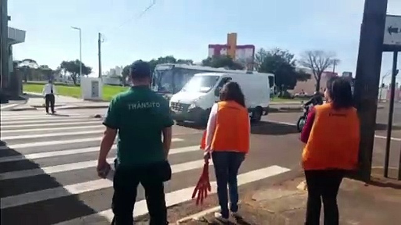 Ação com foco em pedestres é realizada pela Cettrans