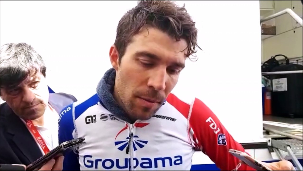 La réaction de Thibaut Pinot (Groupama-FDJ) à l'arrivée du chrono du Critérium du Dauphiné
