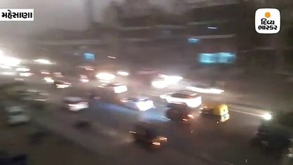મહેસાણામાં ભારે પવન સાથે વરસાદ, વીજળી ડૂલ થઈ