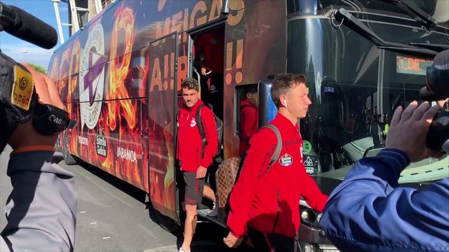 Dépor-Málaga: Llegada del Deportivo a Riazor