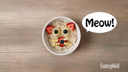 How to Make a Fun Oatmeal Bowl with Cat Face Decoration