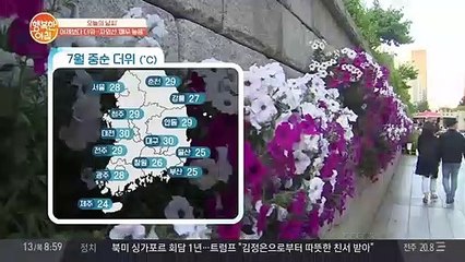 [날씨] 6/13 서울 28도 의성 31도 (전국 자외선 매우 높음)