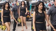 Jhanvi Kapoor flaunts her black look at Mumbai streets for gym; Check out | FilmiBeat