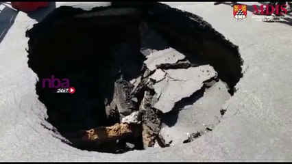 சென்னை மத்திய கைலாஷ் சாலையில் திடீரென பெரிய பள்ளம்  Road Carves in Chennai |nba 24x7