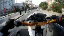 Üsküdar’da motosikletlinin ‘tek teker terörü’ kamerada