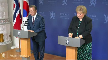 문재인 대통령·솔베르그 노르웨이 총리 공동 기자회견 / YTN