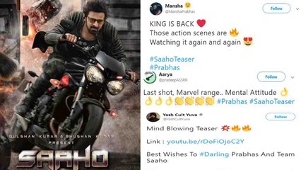 Saaho Teaser Twitter Reaction: Fans get impressed by Prabhas & Shraddha Kapoor | FilmiBeat