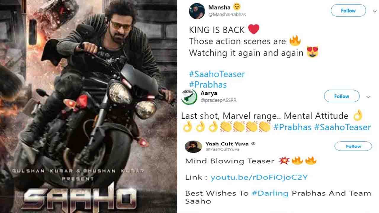 Saaho Teaser Twitter Reaction: Fans get impressed by Prabhas & Shraddha Kapoor | FilmiBeat
