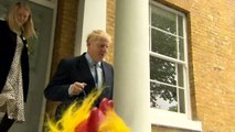Reporters shout questions on drug use as Boris leaves home