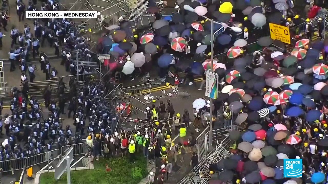Hong Kong lockdown after violent clashes amid extradition bill
