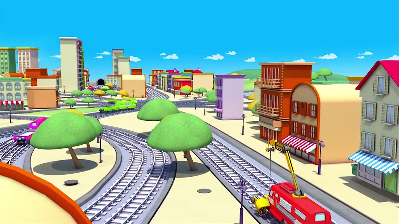 Troy the Train is the Crane Truck in Train Town of Car City | Trains & Trucks cartoons for kids