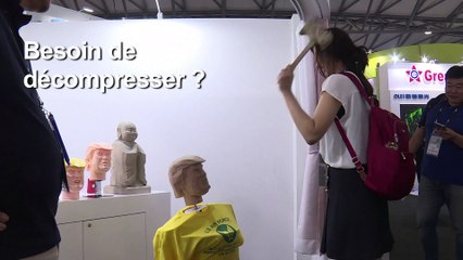 Au CES Asia de Shanghaï, il est possible de taper sur la tête de Donald Trump, montée sur ressorts