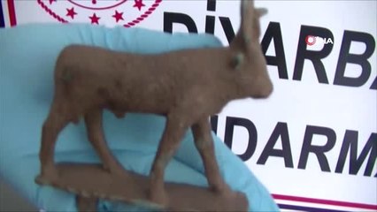 Diyarbakır'da, Roma dönemine ait 4 heykel ele geçirildi
