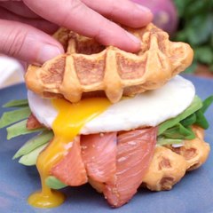 Burger de gaufres aux patates douces