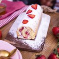 Gâteau roulé aux fraises