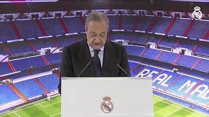 Florentino Pérez: "Hace tiempo que quería pronunciar estas palabras: ‘Bienvenido, Hazard"