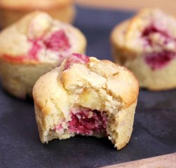 Muffins pommes framboises