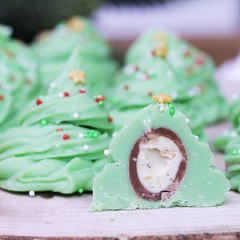 Truffes au chocolat blanc façon sapin de Noël