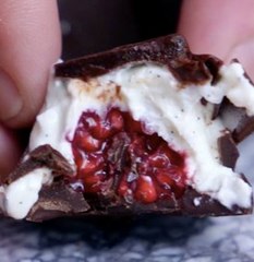 Chocolats glacés aux framboises