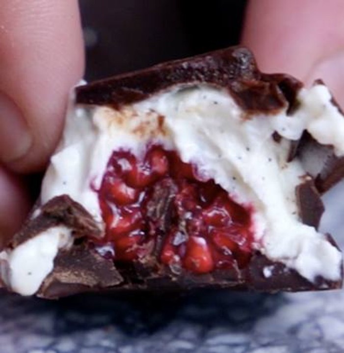 Chocolats glacés aux framboises
