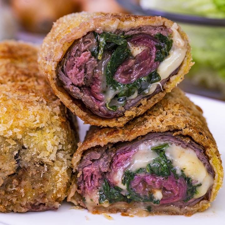Steak roulé fourré au fromage