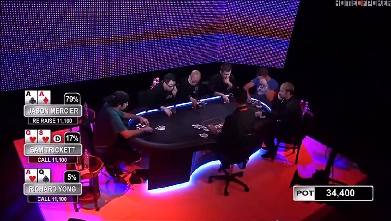 Sam Trickett turns 2nd pair into bluff against Jason Mercier