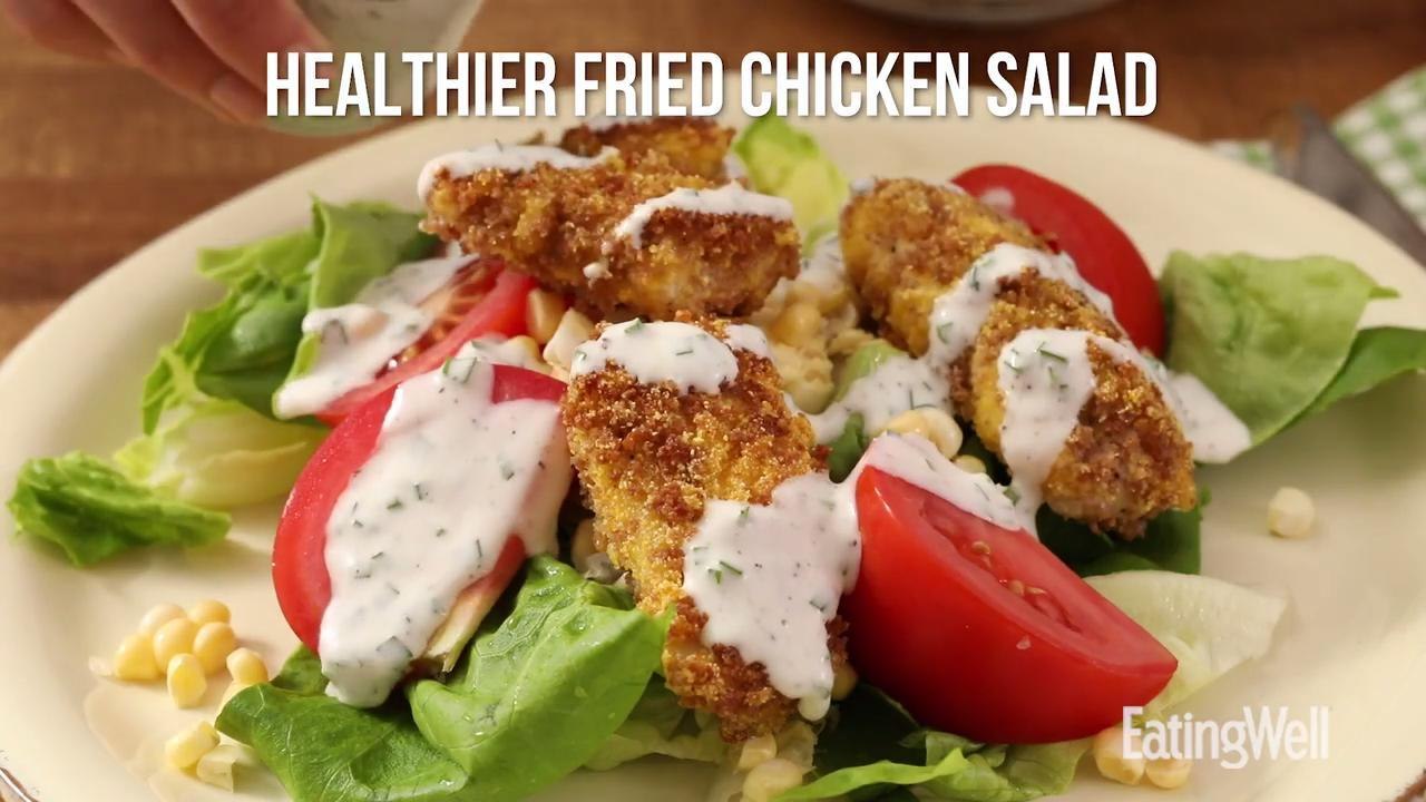 How to Make Healthier Fried Chicken Salad with Buttermilk Dressing