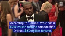 Kanye West Tops Drake on 'Forbes' Richest Rappers List