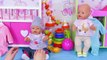 Twins Baby Born Doll Cookin in Doll Kitchen Toys Play!