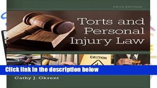 Full E-book  Torts and Personal Injury Law  For Kindle