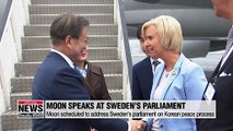 Moon speaks at Sweden’s parliament on issue of peace drive on Korean Peninsula