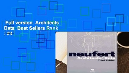 Full version  Architects  Data  Best Sellers Rank : #4